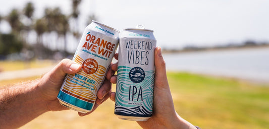 Coronado Brewing Orange Ave Wit and Weekend Vibes IPA cans