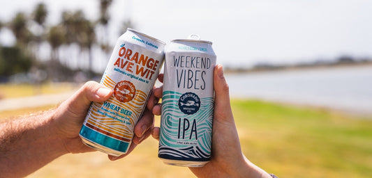 Coronado Brewing Orange Ave Wit and Weekend Vibes IPA cans