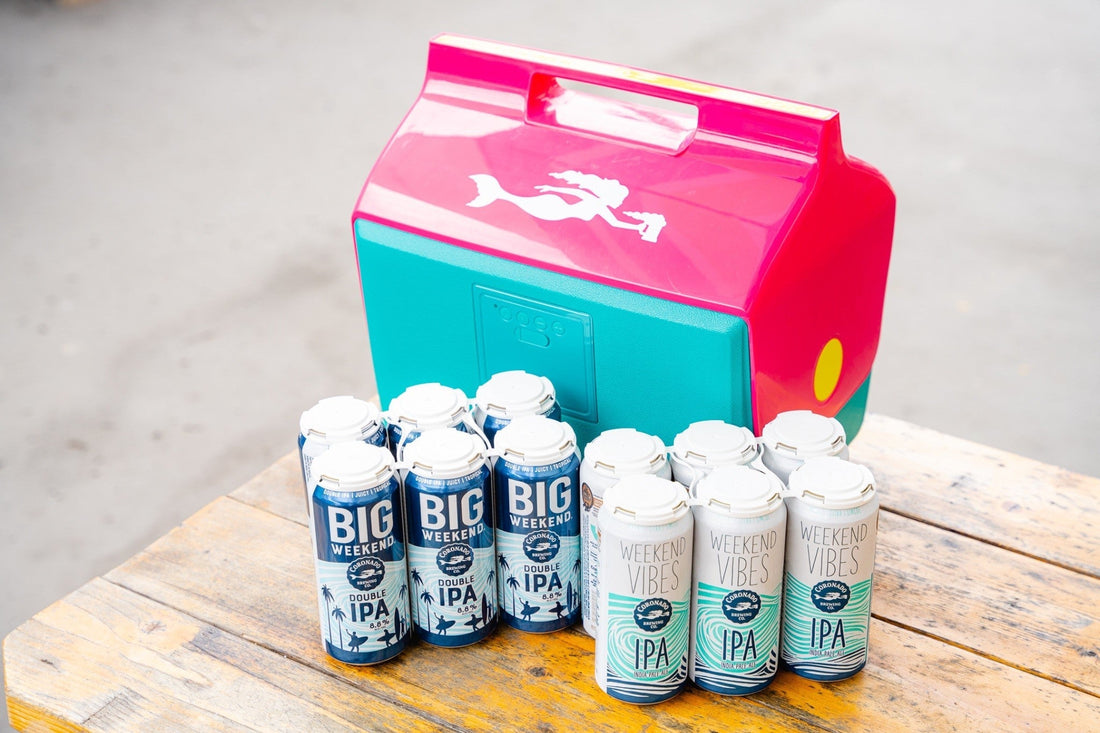 Coronado Brewing canned beer packed with cooler for freshness